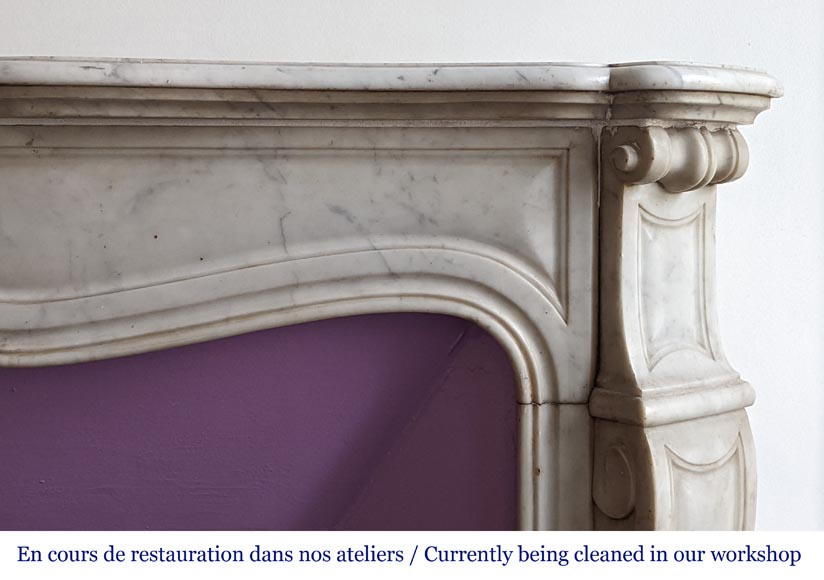 Pompadour mantel in Carrara marble-6