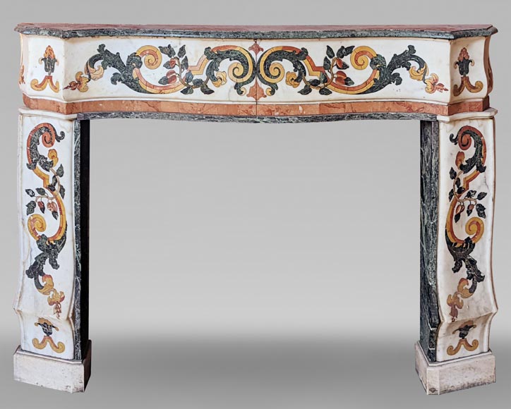 Polychrome marble mantel probably from an 18th century altar-0