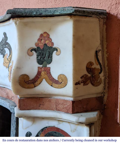 Polychrome marble mantel probably from an 18th century altar-9