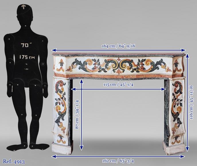 Polychrome marble mantel probably from an 18th century altar-13