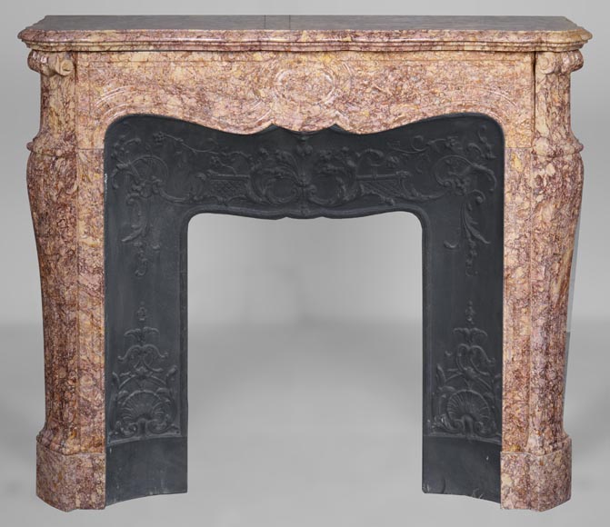 Louis XV style mantel in Brocatelle marble-0