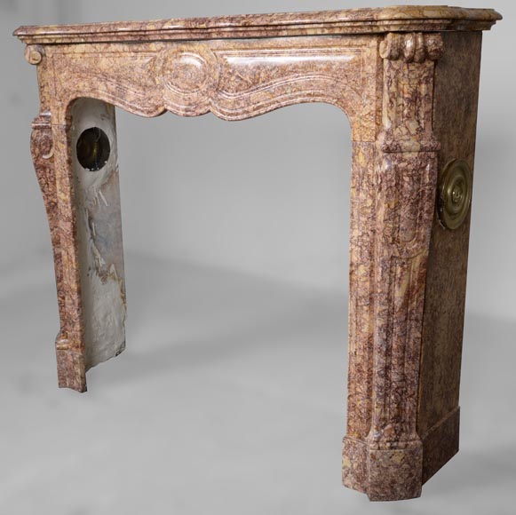 Louis XV style mantel in Brocatelle marble-5