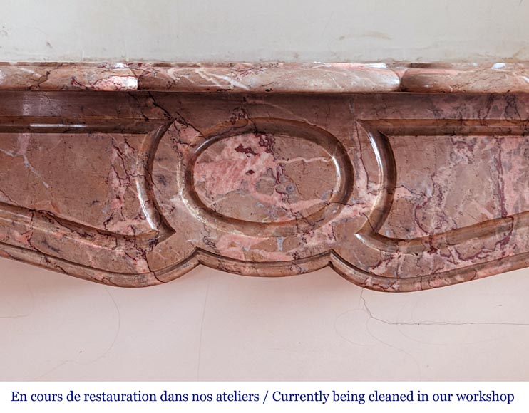 Small Pompadour fireplace in Enjugerais marble-1
