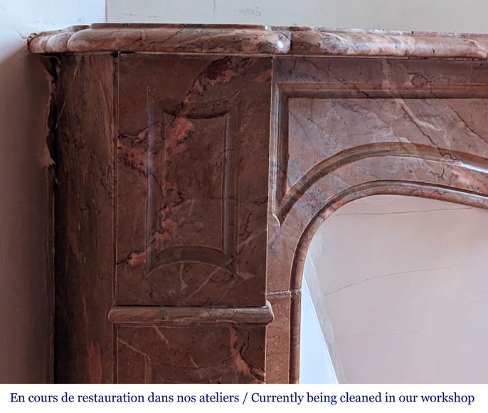 Small Pompadour fireplace in Enjugerais marble-3