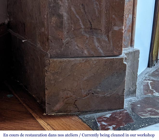 Small Pompadour fireplace in Enjugerais marble-4
