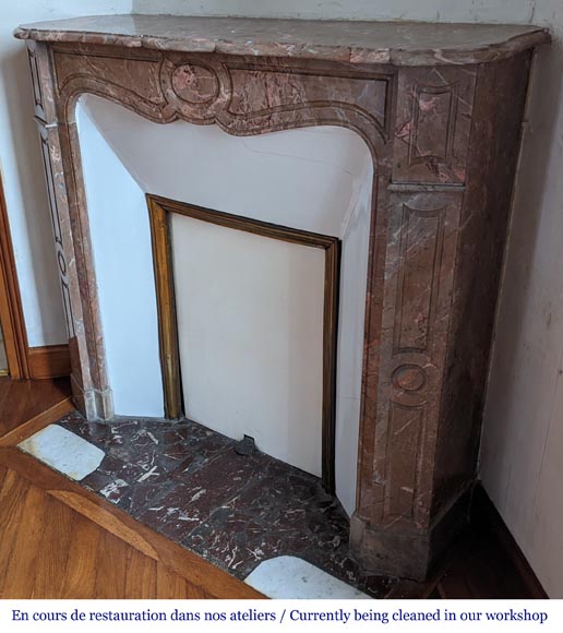 Small Pompadour fireplace in Enjugerais marble-5