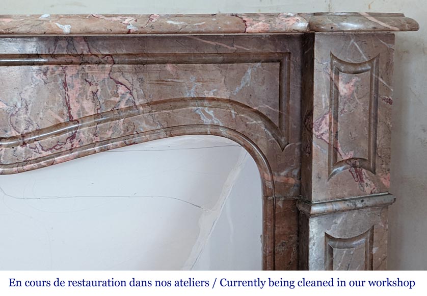 Small Pompadour fireplace in Enjugerais marble-6