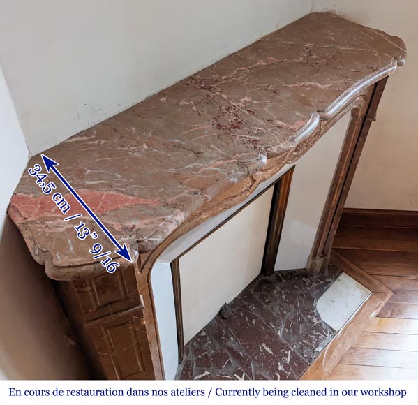 Small Pompadour fireplace in Enjugerais marble-8