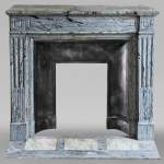Small Louis XVI fireplace in Bleu Fleuri marble