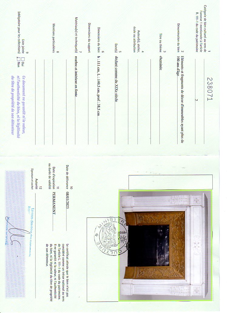 Export certificate