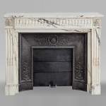 Louis XVI style mantel with rudentures in Paonazzo marble