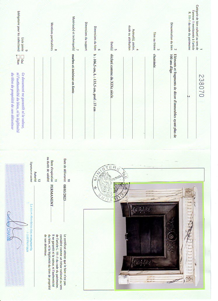 Export certificate