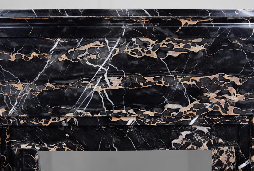 Important Art Deco mantel in Portor marble-2