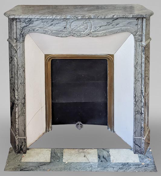 Pompadour mantel in Bleu Fleuri marble-0