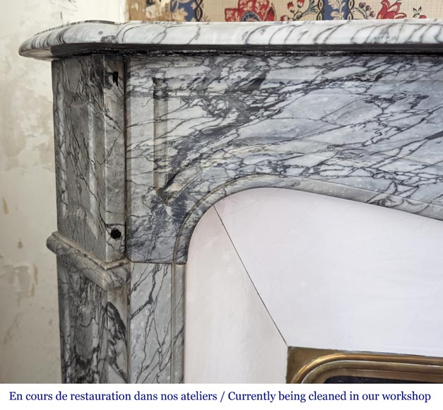 Pompadour mantel in Bleu Fleuri marble-2