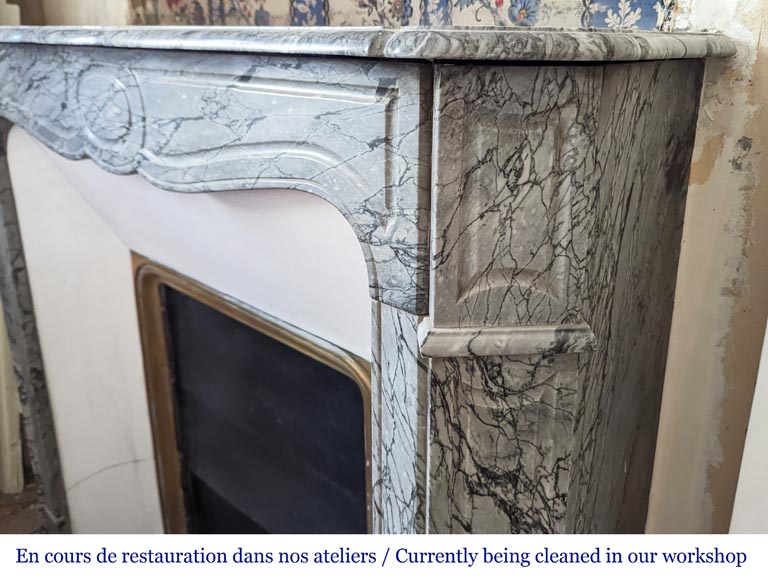 Pompadour mantel in Bleu Fleuri marble-5