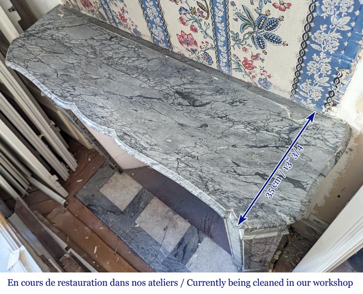 Pompadour mantel in Bleu Fleuri marble-8