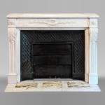 Louis XVI style mantel in Carrara marble