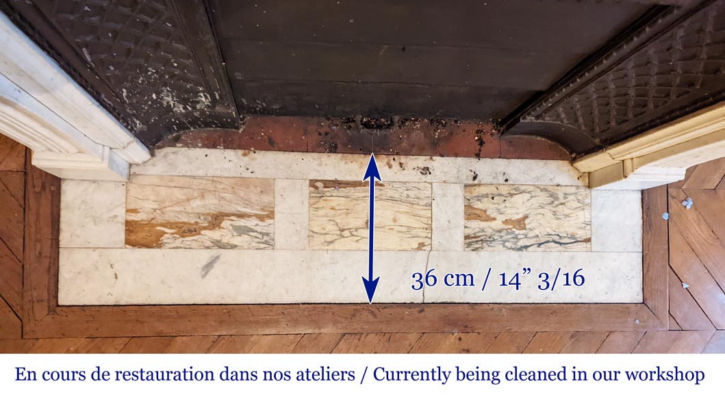 Louis XVI style mantel in Carrara marble-9