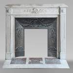 Antique Louis XVI style mantel made of Carrara marble