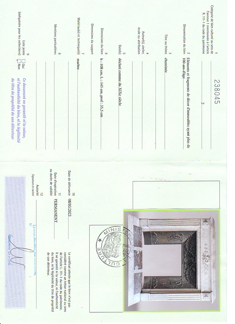 Export certificate