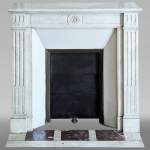 Small Louis XVI style fireplace in Carrara marble