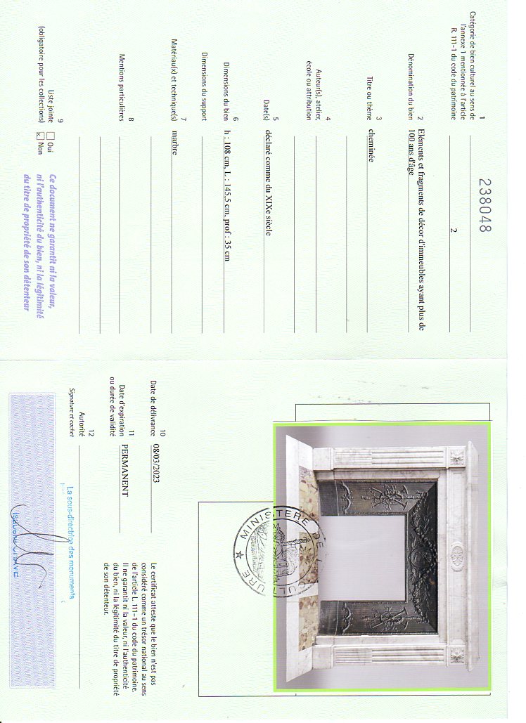 Export certificate