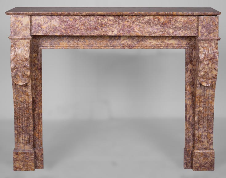 Louis XVI style mantel in Brocatelle marble-0