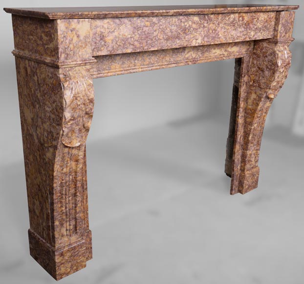 Louis XVI style mantel in Brocatelle marble-2