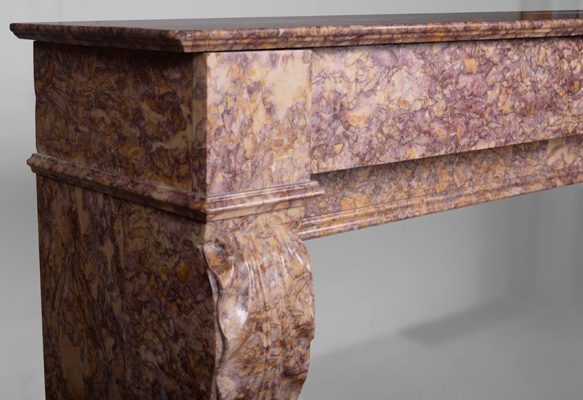 Louis XVI style mantel in Brocatelle marble-3