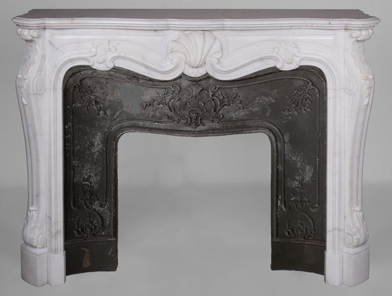 Louis XV style mantel in Carrara marble-0