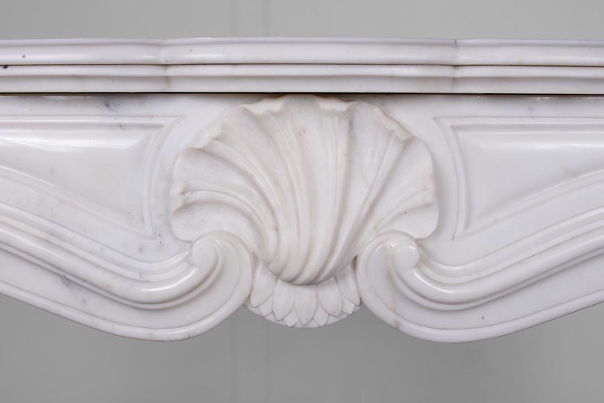 Louis XV style mantel in Carrara marble-1