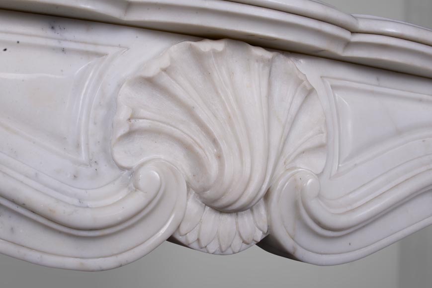 Louis XV style mantel in Carrara marble-2