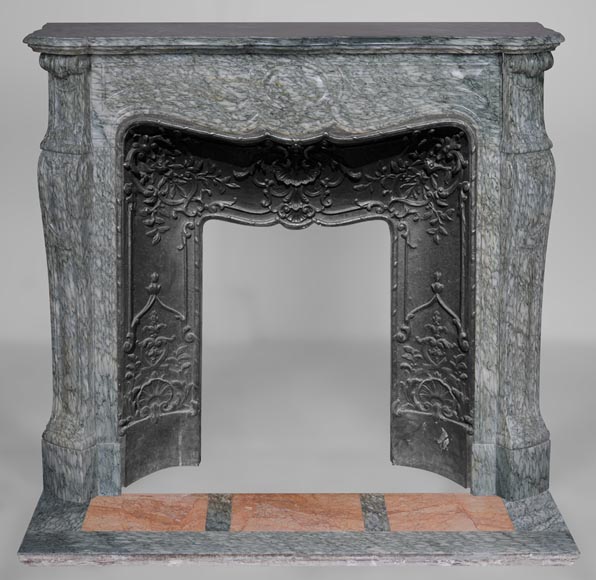 Pompadour mantel in Vert d'Estours marble-0