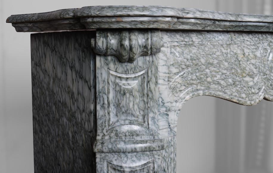 Pompadour mantel in Vert d'Estours marble-3