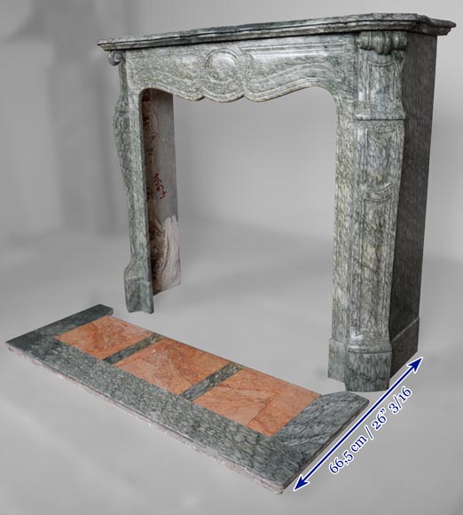 Pompadour mantel in Vert d'Estours marble-5
