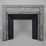 Louis XVI style mantel in green Estours marble