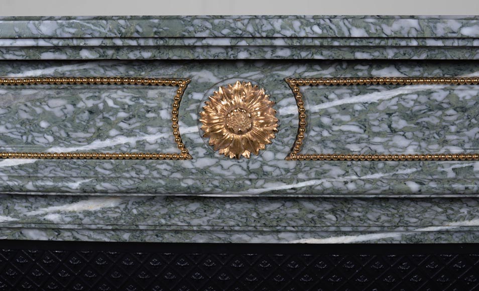 Louis XVI style mantel in green Estours marble-1