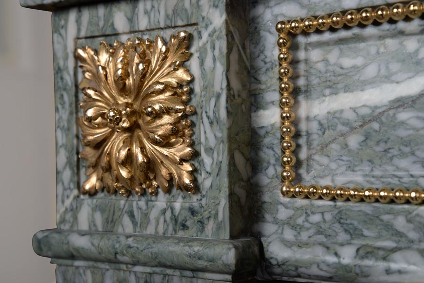 Louis XVI style mantel in green Estours marble-5