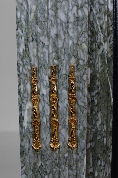 Louis XVI style mantel in green Estours marble-6