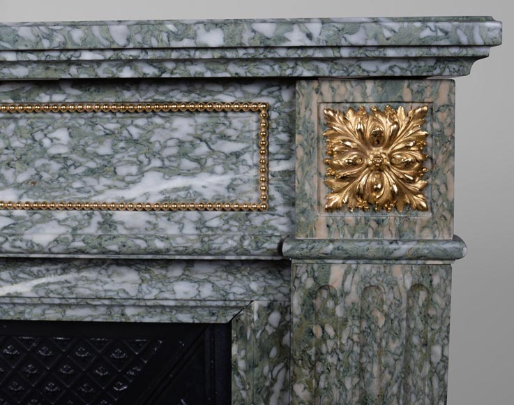 Louis XVI style mantel in green Estours marble-9