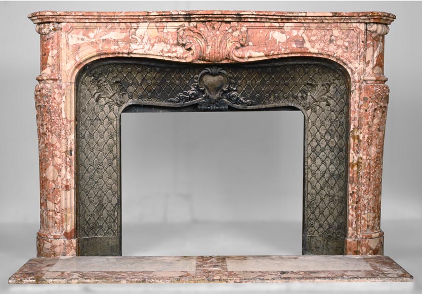 Louis XV style mantel in Breche de Montmeyan-0