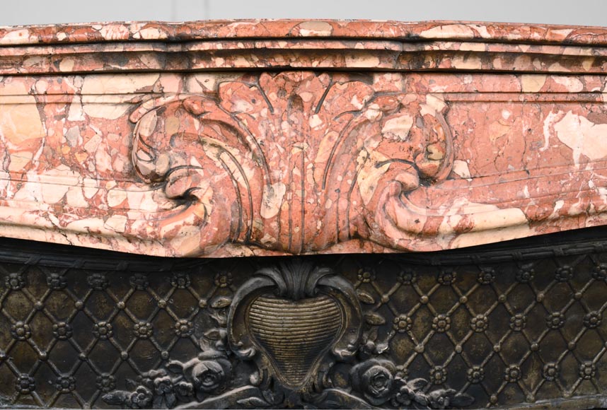 Louis XV style mantel in Breche de Montmeyan-1
