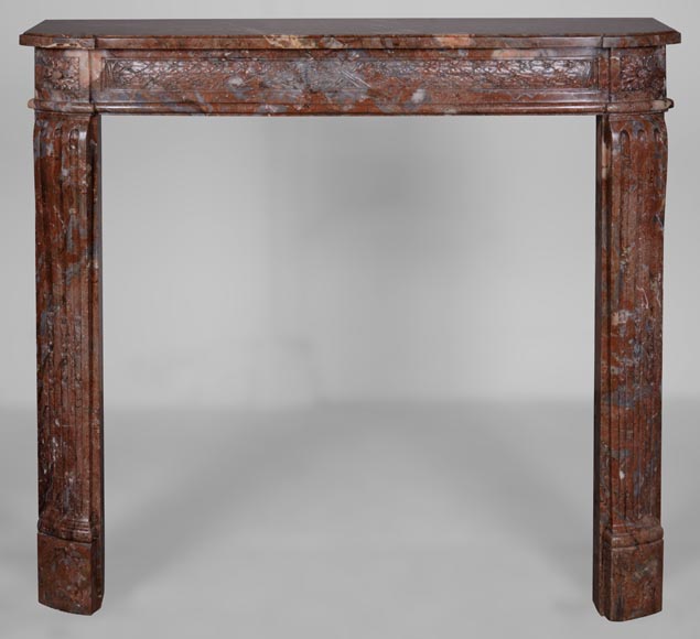 Louis XVI period mantel in Royal Red marble-0
