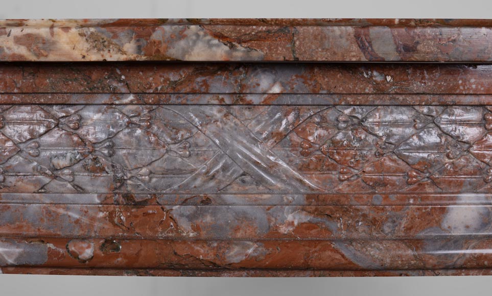 Louis XVI period mantel in Royal Red marble-2