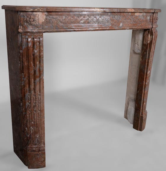 Louis XVI period mantel in Royal Red marble-3