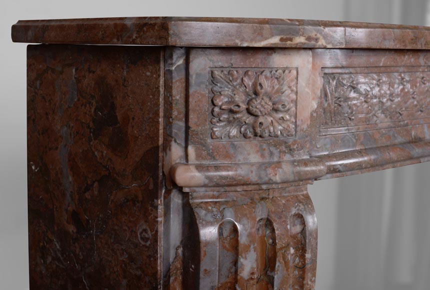 Louis XVI period mantel in Royal Red marble-4