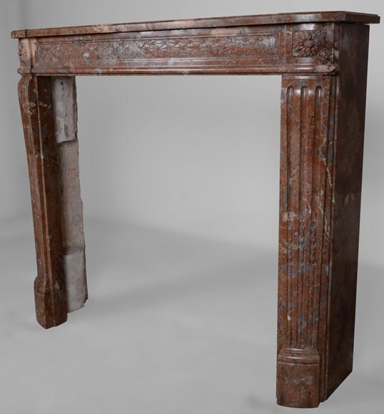 Louis XVI period mantel in Royal Red marble-6