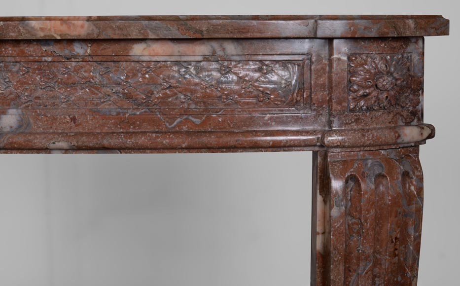 Louis XVI period mantel in Royal Red marble-7