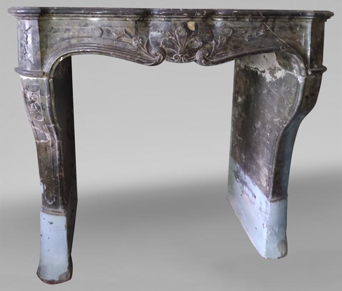 Bourgogne mantel in French grey marble from the 18th century-0